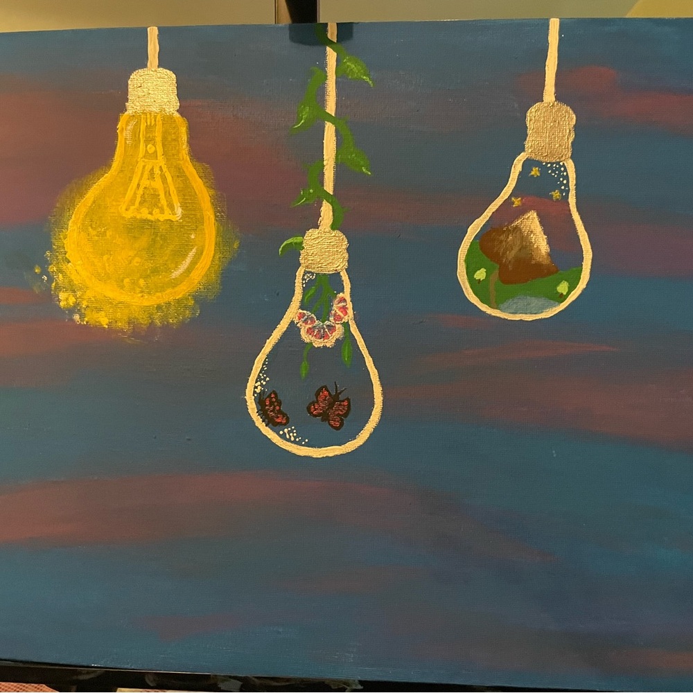 Vibrant Light Bulb Art Canvas